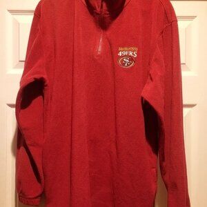San Francisco 49ers/Forty-Niners Red NFL 1/4 Zip Pullover Large Fleece Sweater